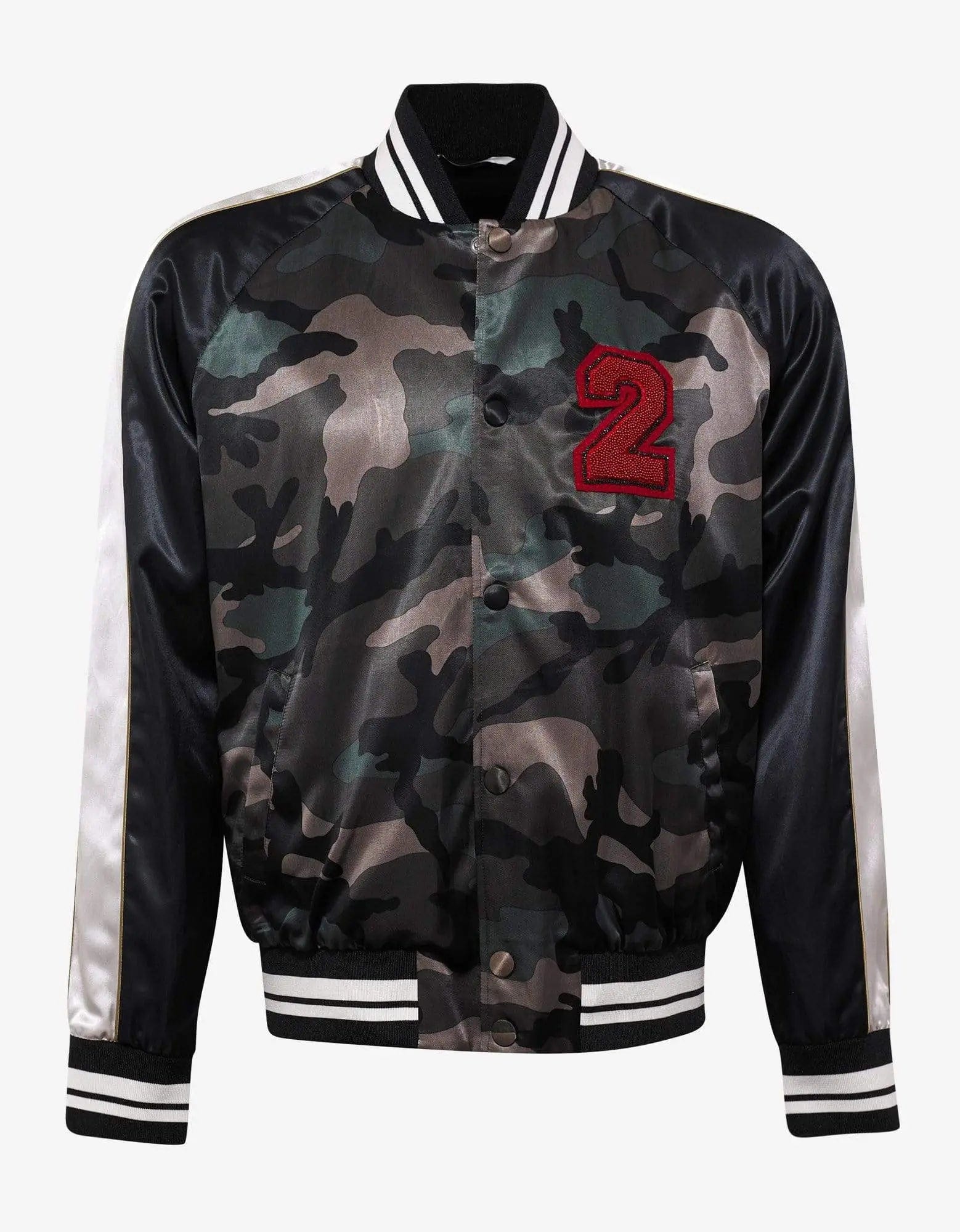 Valentino Garavani Beaded Logo Camouflage Souvenir Jacket