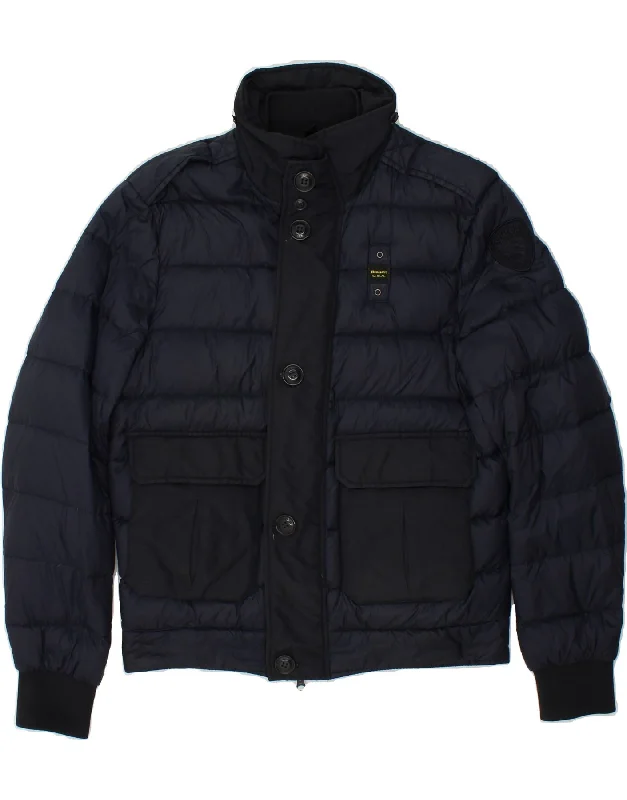 BLAUER Mens Padded Jacket UK 38  Medium Navy Blue Polyester