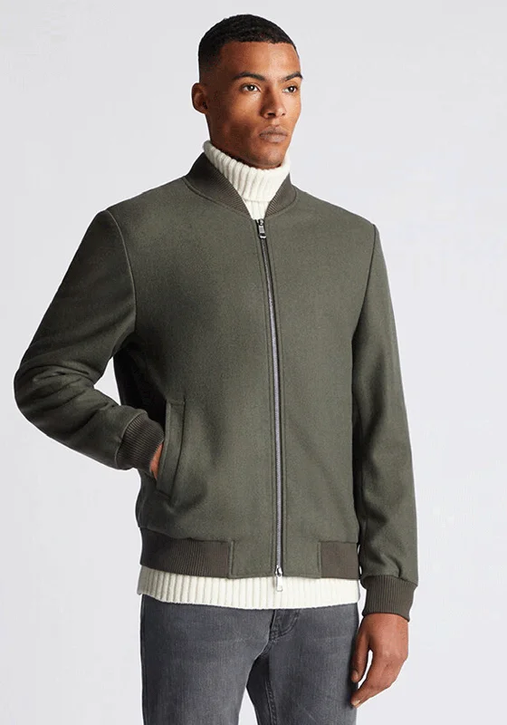 Remus Uomo Colter Wool Blend Bomber Jacket, Green