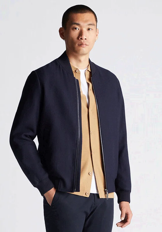 Remus Uomo Colter Wool Blend Bomber Jacket, Navy