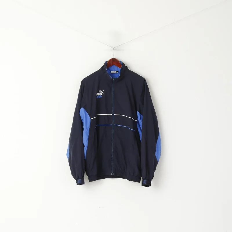 Puma Men M Jacket Navy VIntage Sportswear King Mesh Lined Activwear Training Top