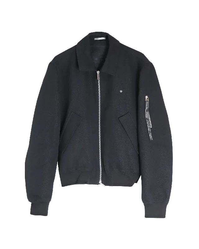 Dior Zipped Jacket in Black Virgin Wool