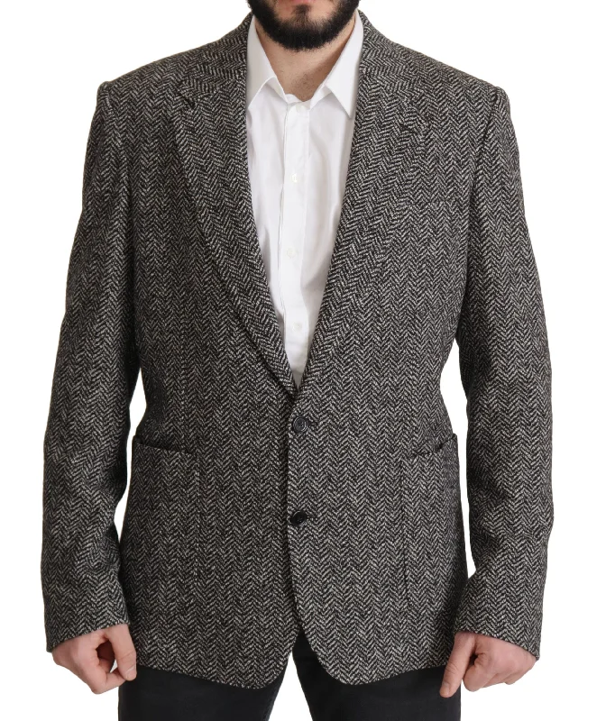 Dolce & Gabbana Exquisite  Herringbone Blazer Men's Jacket