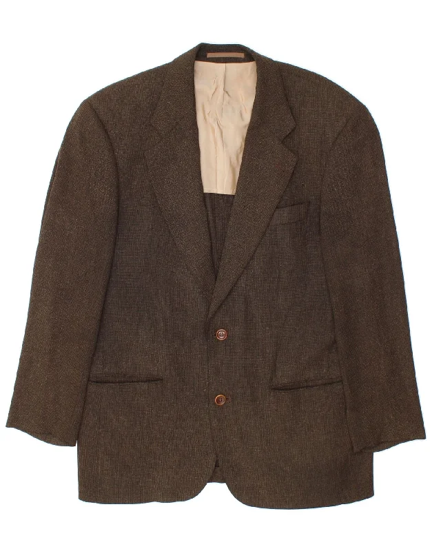 HUGO BOSS Mens 2 Button Blazer Jacket EU 50 Large Brown Wool