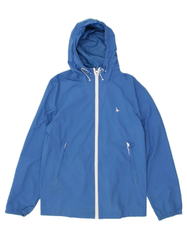 JACK WILLS Mens Hooded Rain Jacket UK 34 XS Blue Nylon