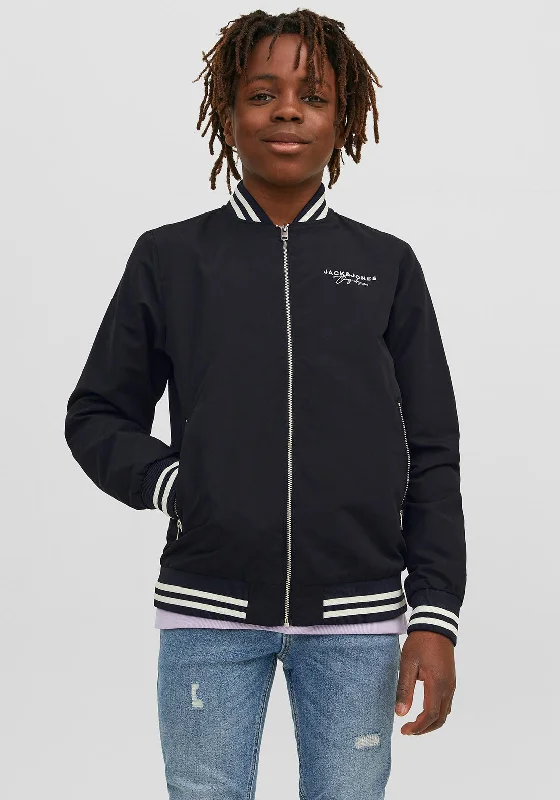 Jack & Jones Boy Splash Rush Bomber Jacket, Black