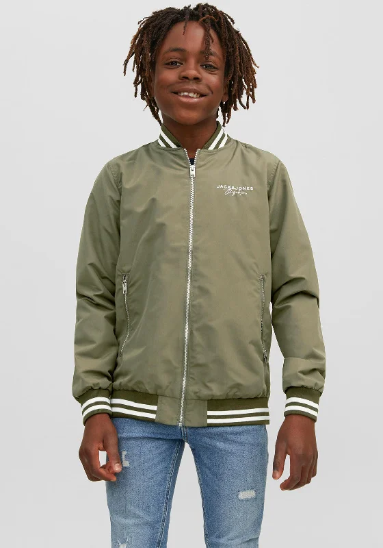 Jack & Jones Boy Splash Rush Bomber Jacket, Dusty Olive