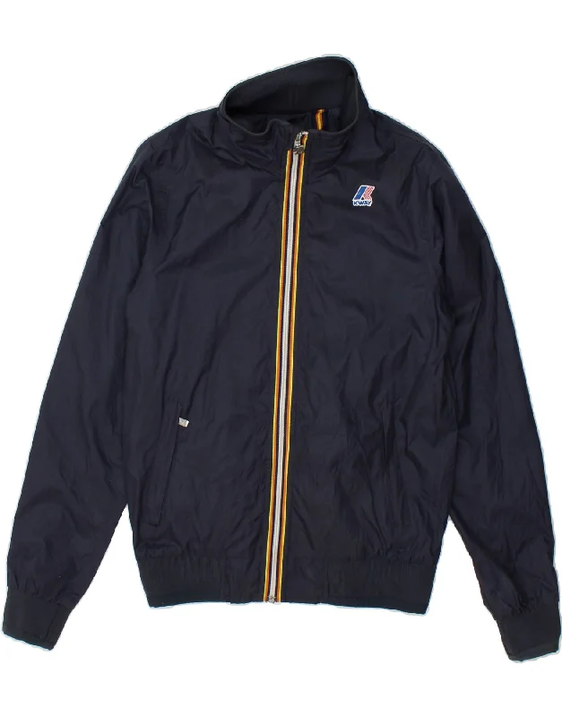 K-WAY Mens Bomber Jacket UK 36 Small Navy Blue Nylon