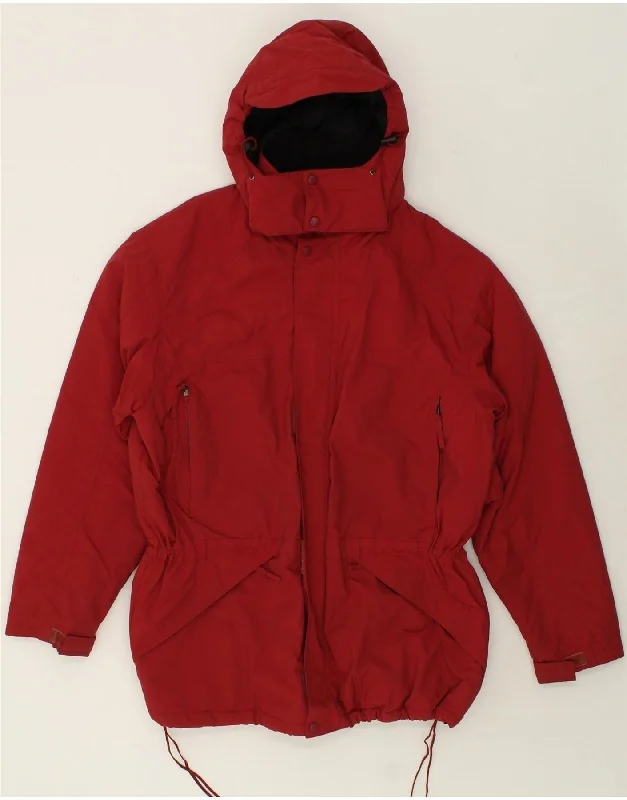 L.L.BEAN Mens Hooded Padded Jacket UK 40 Large Red Nylon