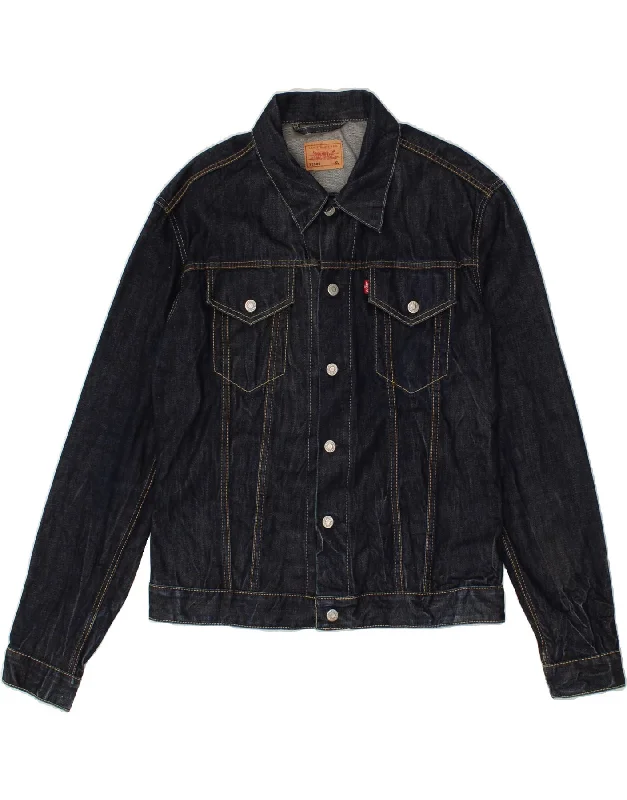 LEVI'S Mens Denim Jacket UK 42 XL Navy Blue Cotton