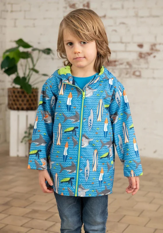 Little Lighthouse Ethan Shark Print Jacket, Blue Multi