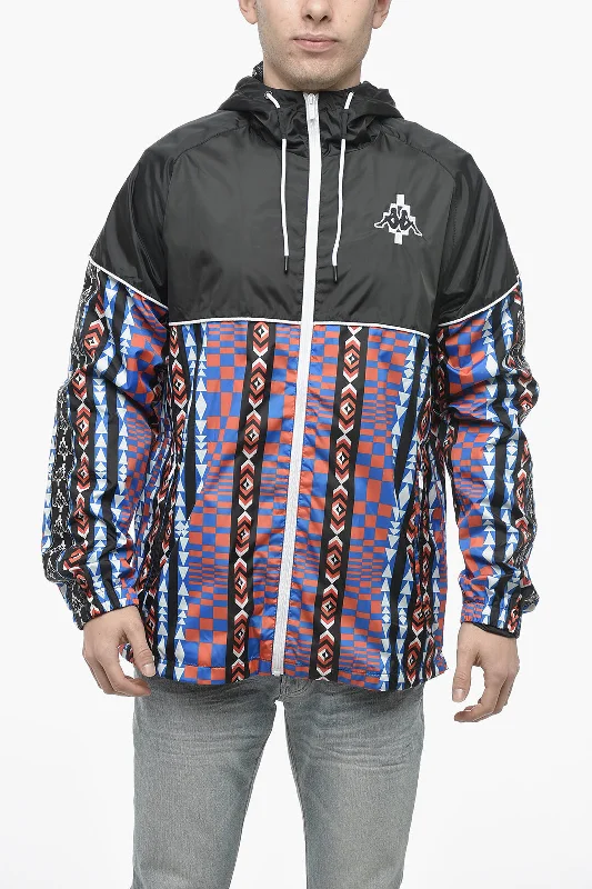 Marcelo Burlon KAPPA Windbreaker Jacket with Multicolored Folk Pattern