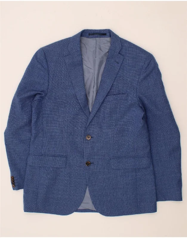 MASSIMO PASCALI Mens 2 Button Blazer Jacket IT 48 Medium Blue New Wool