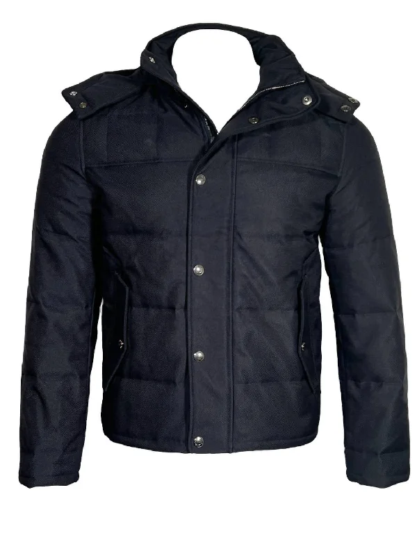 Men Baffled Waterproof Jacket In Navy