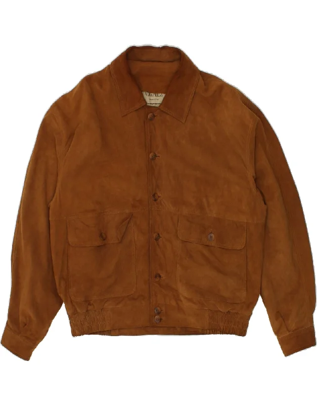 Mens Suede Bomber Jacket IT 54 2XL