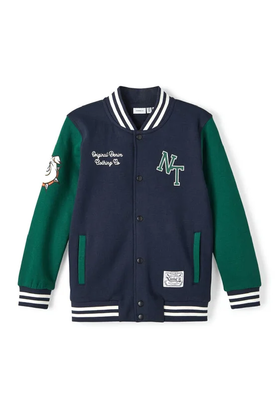 Name It Kid Boy Jomi Baseball Jacket, Dark Sapphire