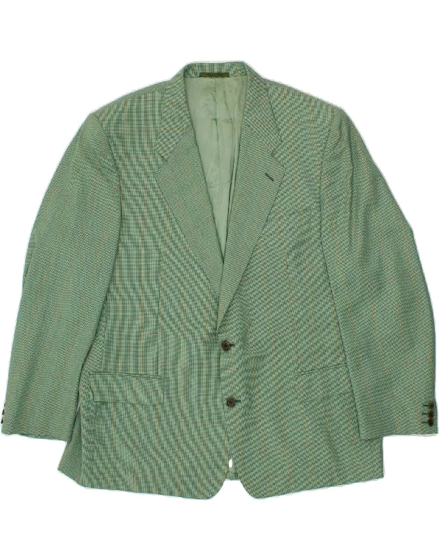 PIERRE CARDIN Mens 2 Button Blazer Jacket IT 58 4XL Green Check