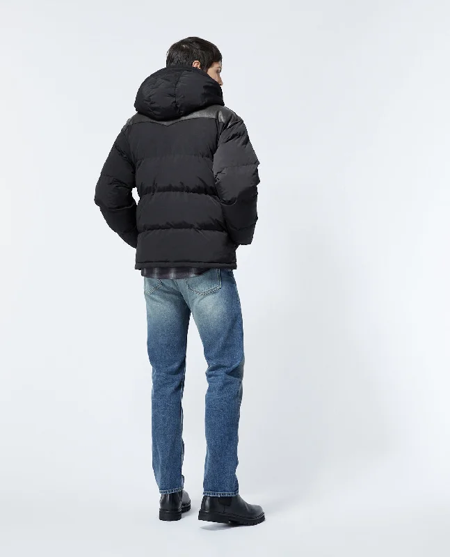 Quilted Puffer Jacket With Western Detail