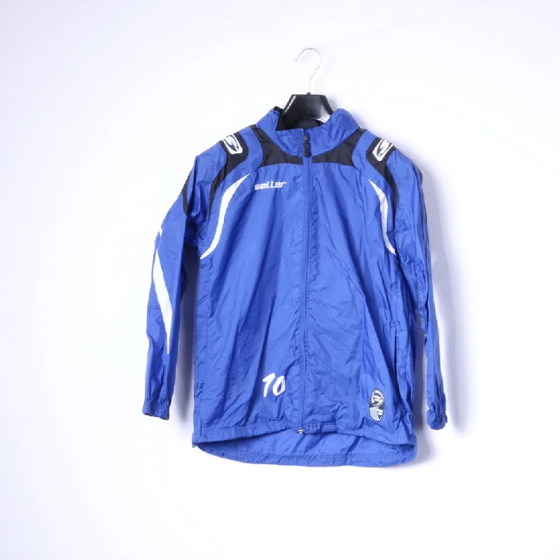 Saller Youth 164 Jacket Blue Nylon Full Zipper Sportswear #10 Mythos SV Amisia