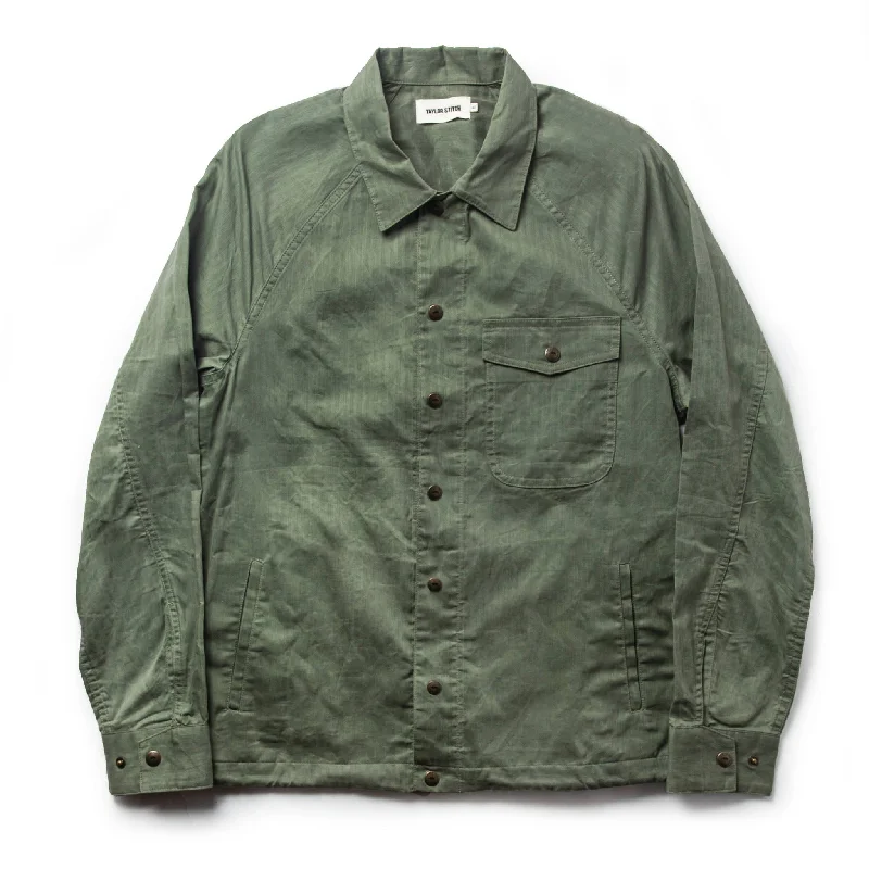 The Lombardi Jacket in Olive Dry Wax