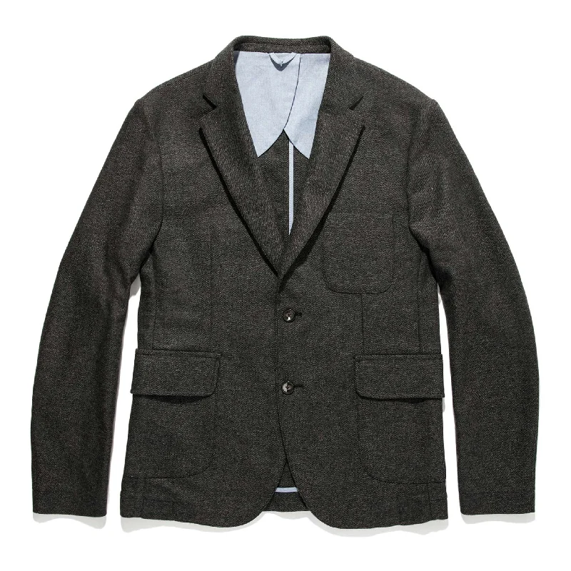 The Telegraph Jacket in Charcoal Herringbone