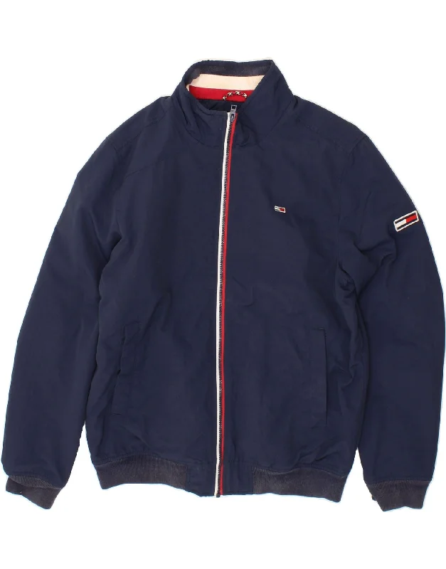 TOMMY HILFIGER Mens Bomber Jacket UK 40 Large Navy Blue Polyamide