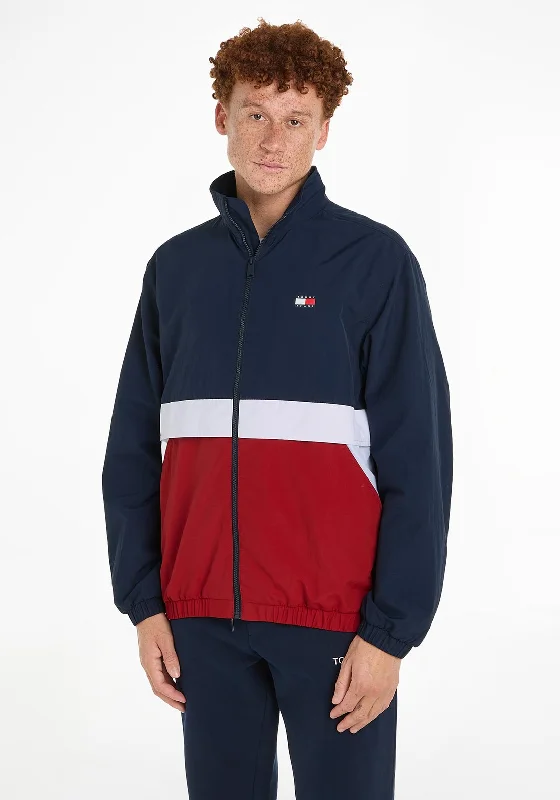 Tommy Jeans Essential Colourblock Windbreaker Jacket, Dark Night Navy