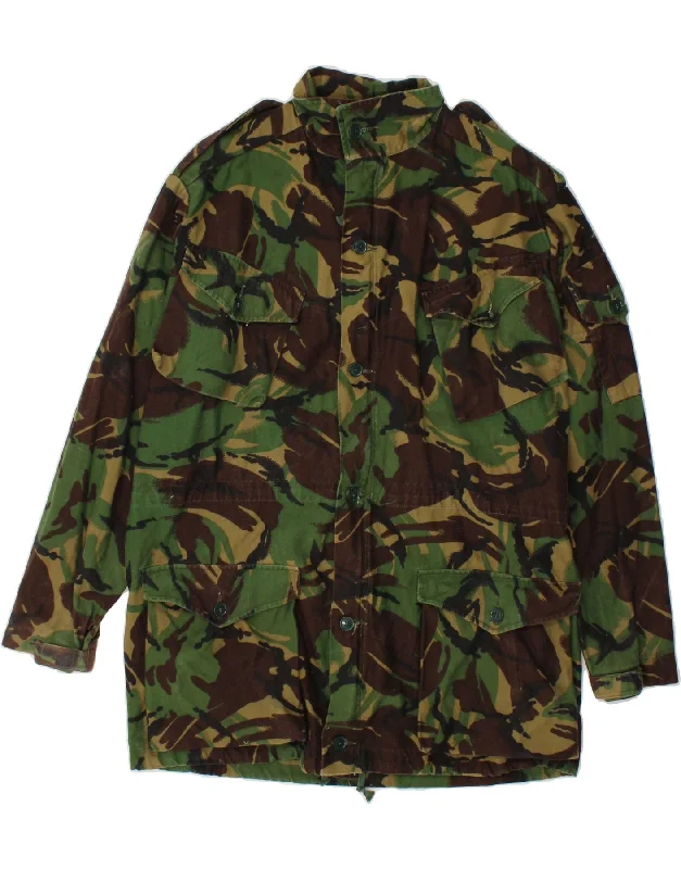 VINTAGE Mens Military Jacket UK 42 XL Green Camouflage