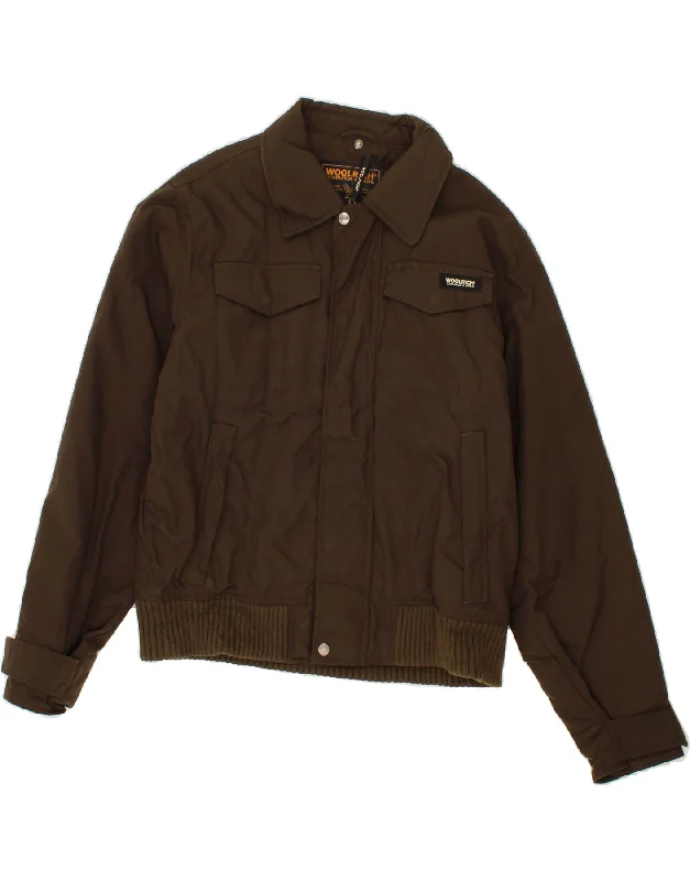 WOOLRICH Mens Bomber Jacket UK 40 Large Brown Nylon