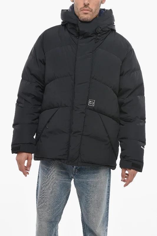 Woolrich Solid Color GREYLOCK Down Jacket with Velcro and Zipped Fast