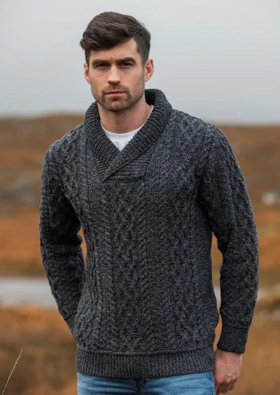 Aran Bunratty Shawl Collar Sweater | Charocal