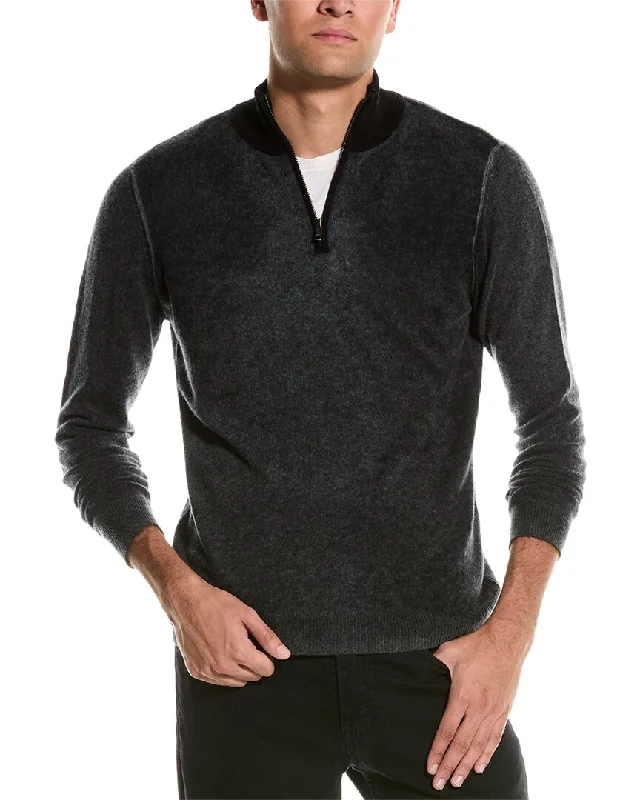 Autumn Cashmere 1/4-Zip Cashmere Mock Sweater