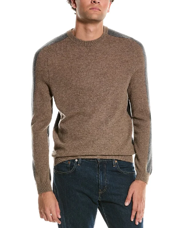 Autumn Cashmere Colorblock Cashmere Crewneck Sweater