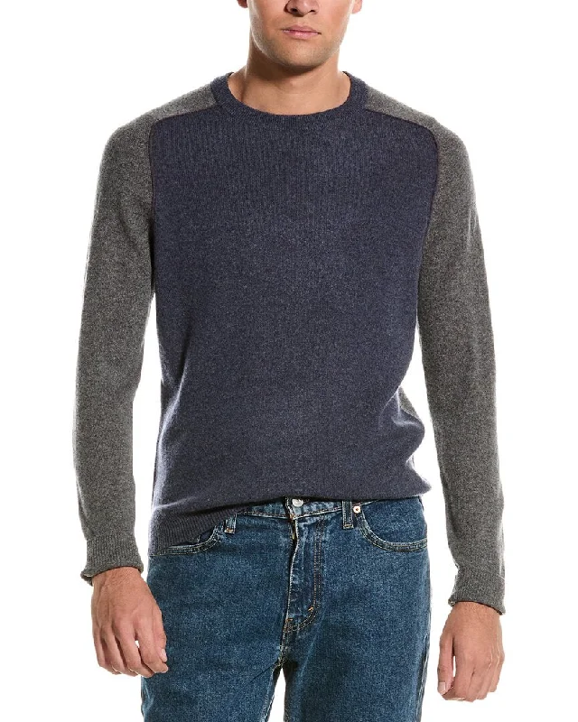 Autumn Cashmere Colorblock Cashmere Crewneck Sweater