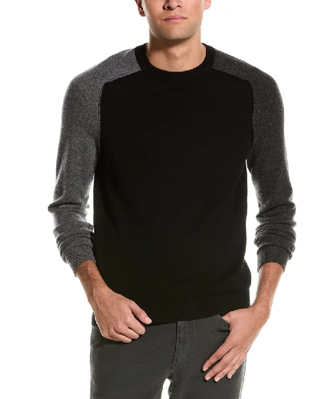 Autumn Cashmere Colorblock Cashmere Crewneck Sweater