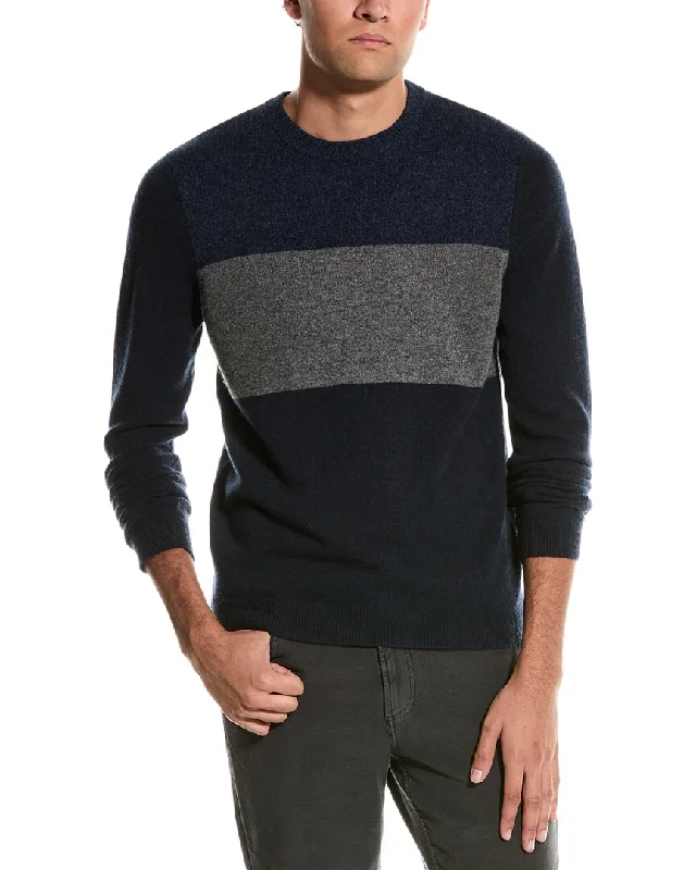 Autumn Cashmere Colorblock Cashmere Crewneck Sweater