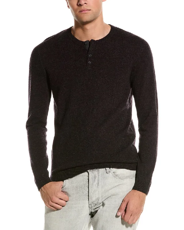 Autumn Cashmere Coverstitch Cashmere Henley Sweater