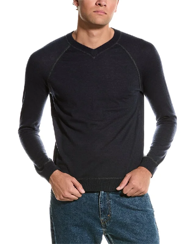 Autumn Cashmere Coverstitch Cashmere V-Neck Sweater