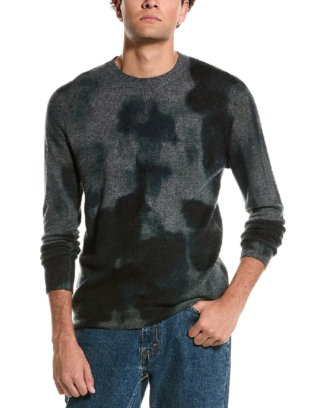 Autumn Cashmere Watercolor Wool & Cashmere-Blend Crewneck Sweater