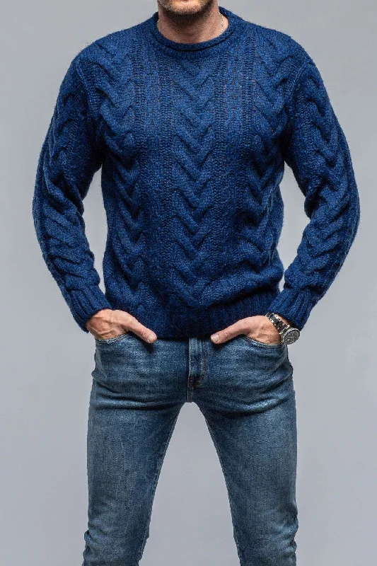 Karoo Cable Sweater In Blue