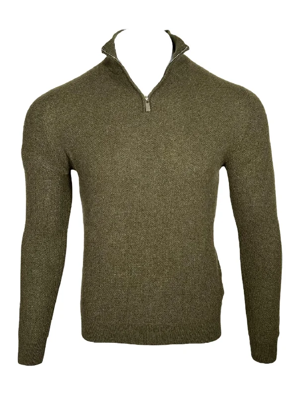 Men Waffle Stitch Cashmere Sweater In Bronzo