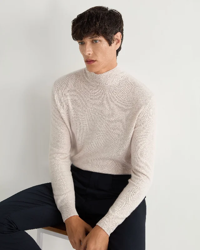 Men's Mayfair Turtle Neck Cashmere Sweater Frost White