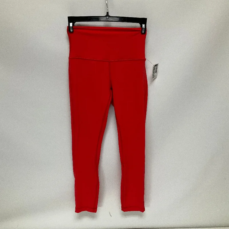 Orange Athletic Leggings Capris Lululemon, Size 4