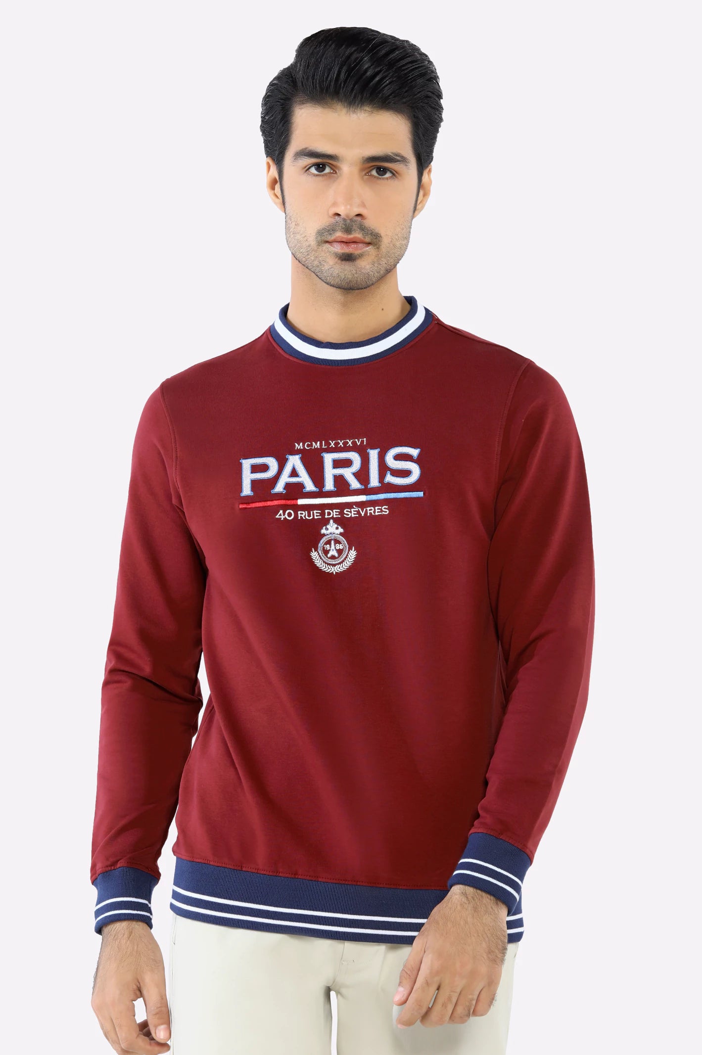 Bargundy Embroidered Sweatshirt