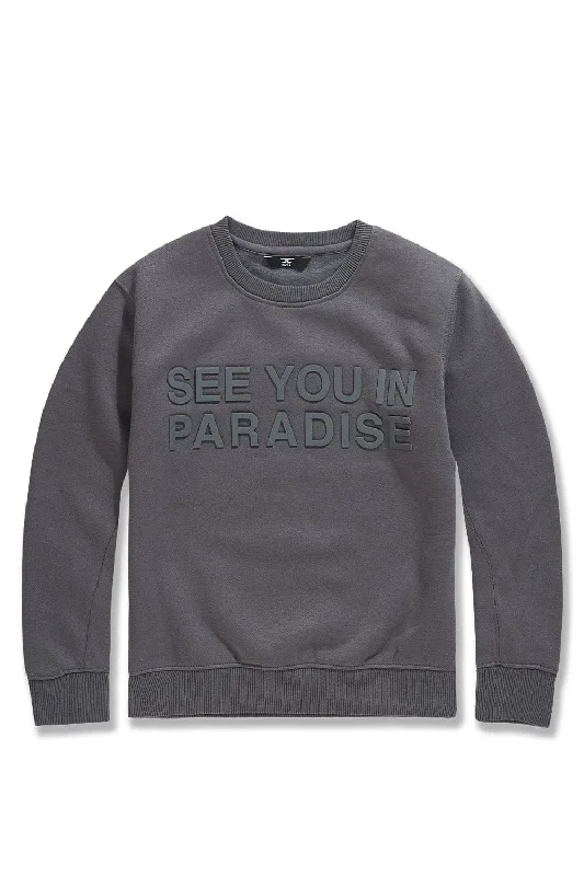 Kids Paradise Tonal Crewneck Sweatshirt (Charcoal)