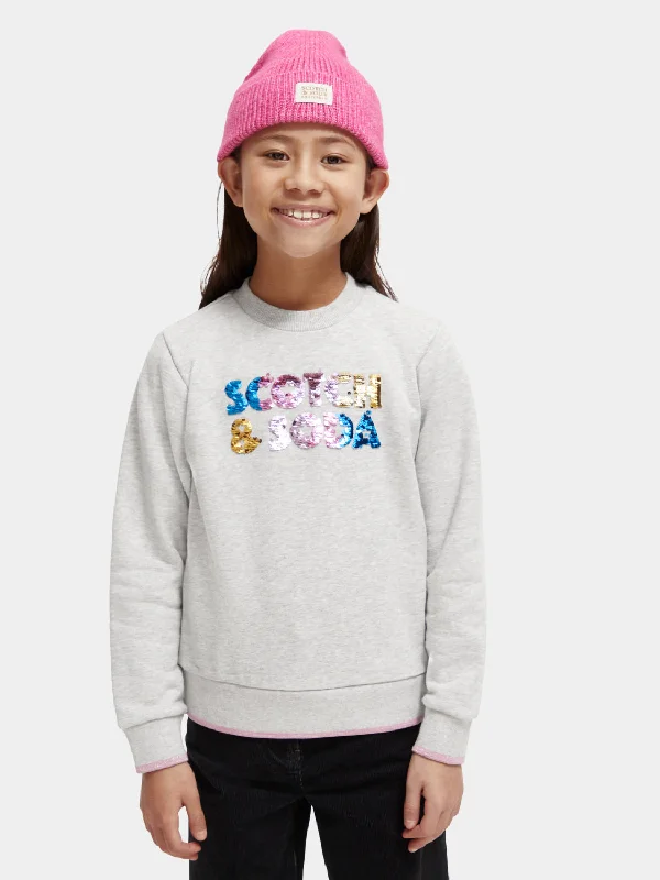 Kids - Regular-fit sequin artwork sweatshirt