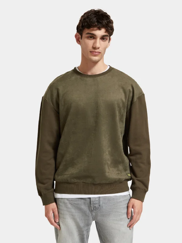 Relaxed-fit felpa mix sweatshirt