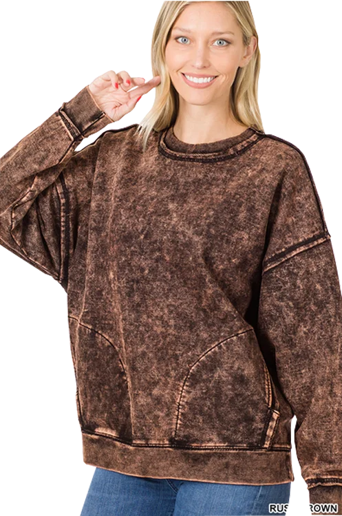 Rust Mineral Wash Sweatshirt