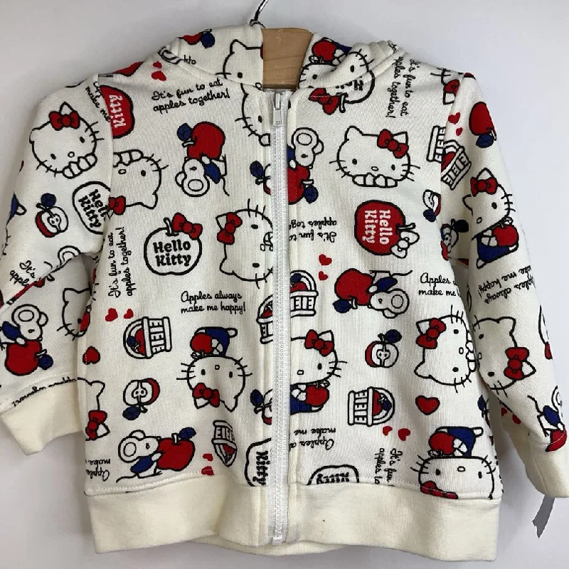 Size 3: Sugarland Hello Kitty White/Red/Blue Zip-up Sweatshirt w/ Ears & Bow Hood NEW w/ Tag