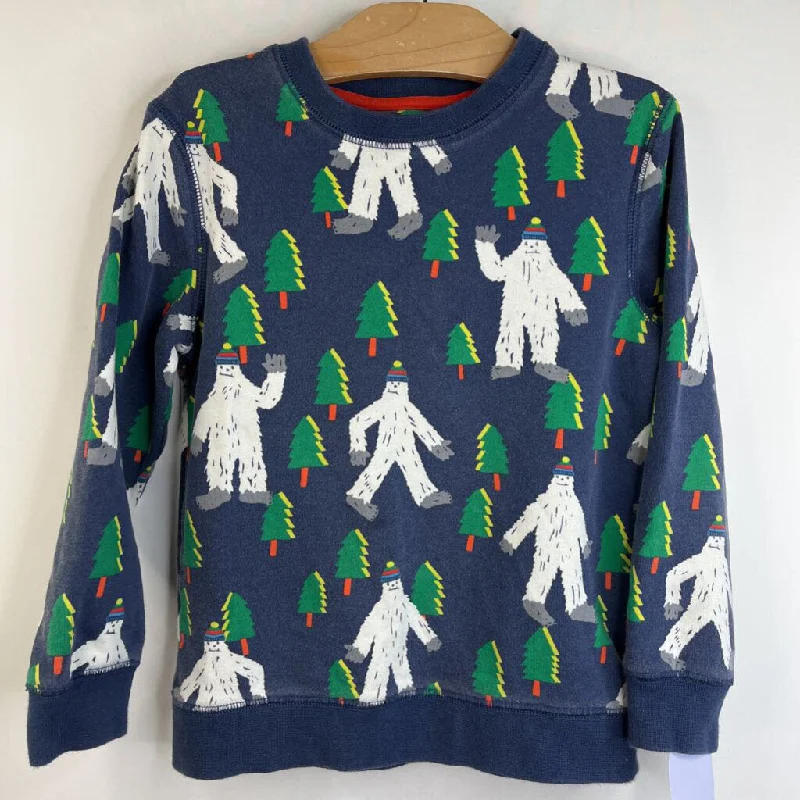 Size 5-6: Mini Boden Navy Blue Yeti & Trees Pull-over Sweatshirt